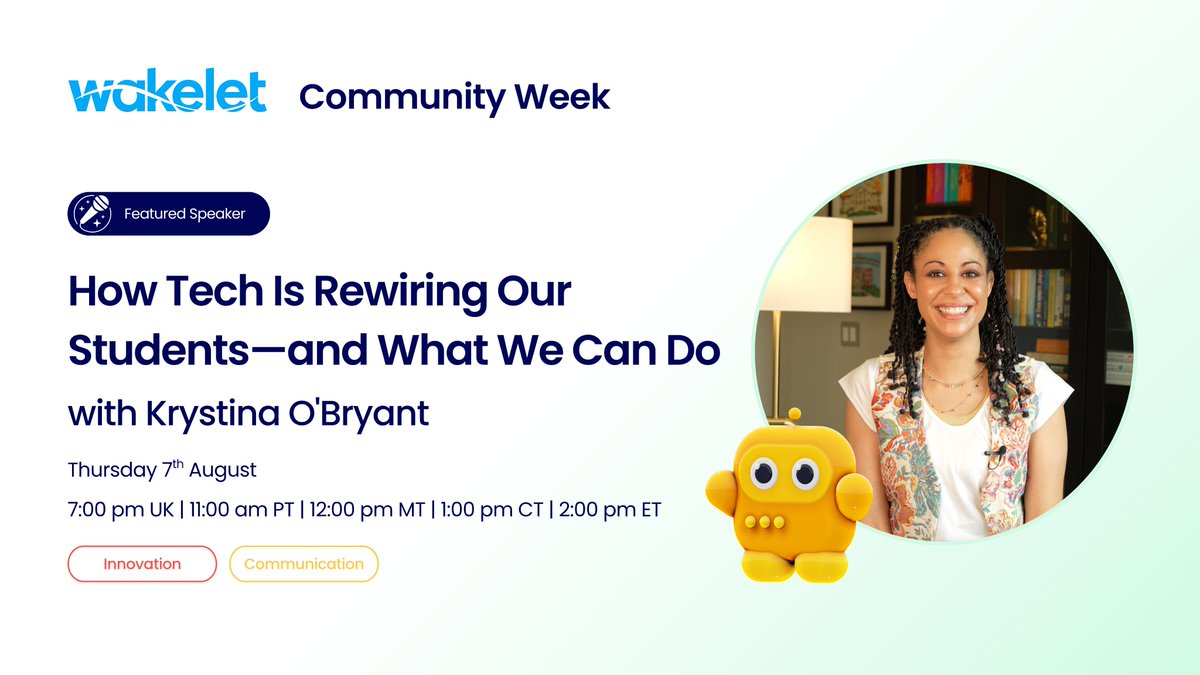 🚨 Join us in 30 minutes! 🚨

Krystina from Parent ProTech explores how modern tech impacts student wellbeing and offers practical strategies to build healthy digital habits and focus in today’s classrooms.

🎬 Watch Live - bit.ly/keynote_4