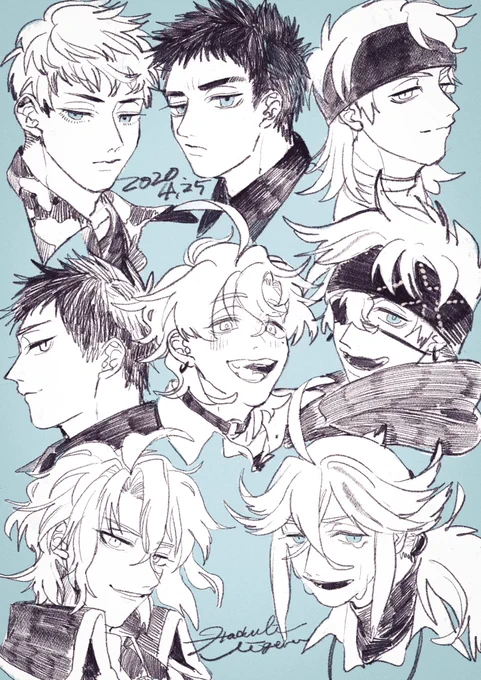 自分の推しの顔描くやつとか、前にあげた推しCP描くやつも過去にやってたけど、これもまたやりたいな、ジャンルごちゃ混ぜの絵がじわじわ増えていく・・・ 