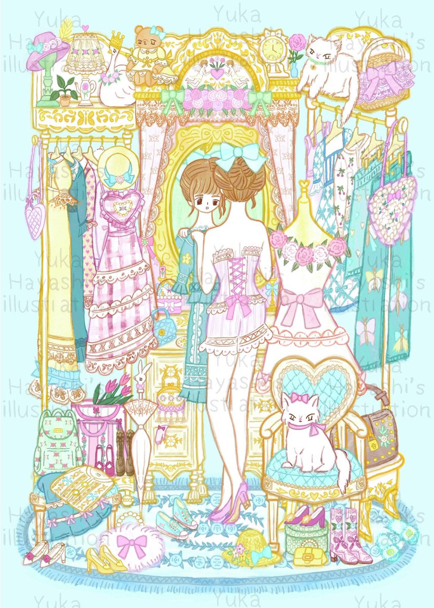 🧸𝕄𝕪 ℂ𝕝𝕠𝕤𝕖𝕥 🩵
「わたしのクローゼット👒」
My  Original Illustration ⁡by Procreate

かわいい服選びの絵を描きました⁡。
┈┈┈┈┈┈┈┈┈┈┈┈┈┈┈┈┈

#イラスト  #closet  #girl  #クローゼット #illustration   #wardrobe  #イラストレーション  #Procreate