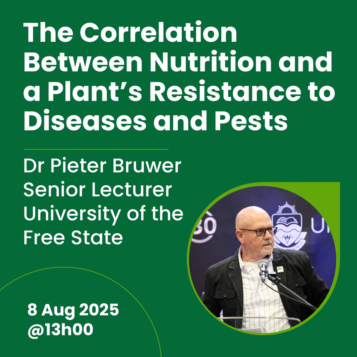 🌱 Webinar Alert! 🪰🦠

Join us as Dr Pieter Bruwer (UFS) explores how nutrition boosts a plant’s resistance to diseases &amp; pests.

📅 8 Aug 2025
⏰ 13h00 SAST

✅ Register here: events.teams.microsoft.com/event/db2e1e12…

Don’t miss this critical session for healthier, stronger crops!