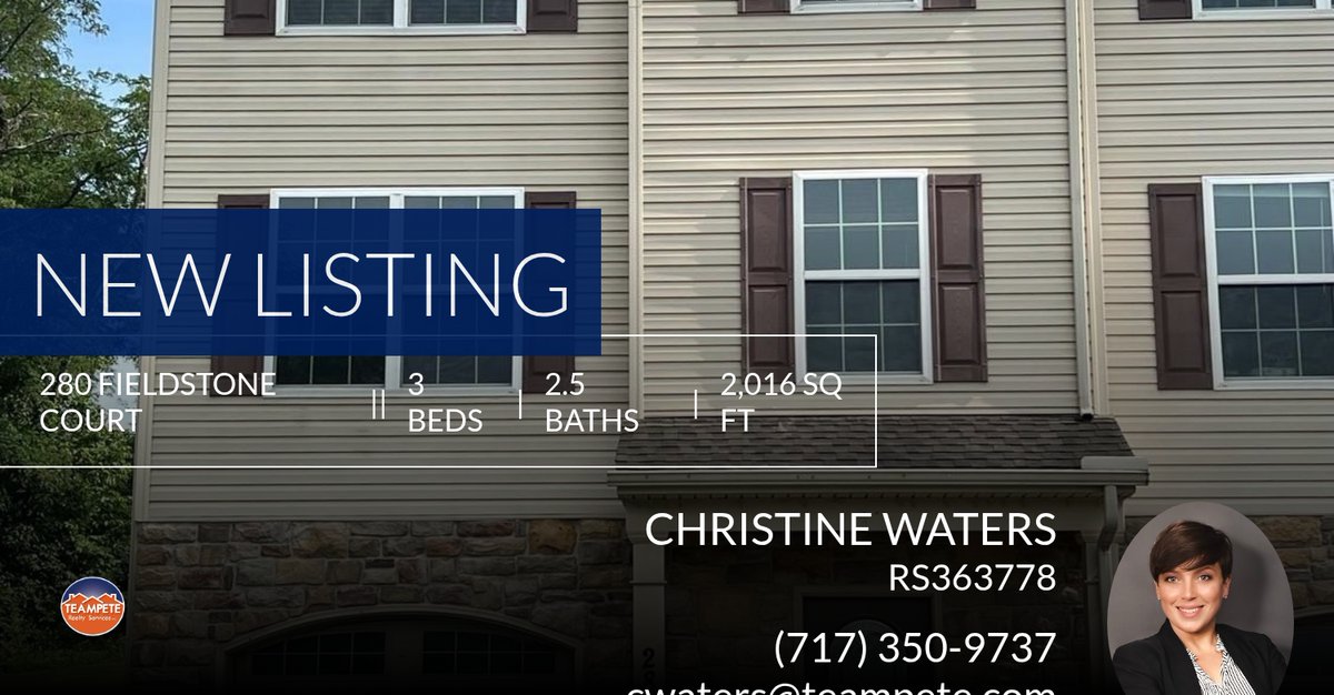TeamPeteRealty's tweet photo. 💥 Just Listed 💥 Take a look at this fantastic new property that just hit the market located at 280 Fieldstone Court 99 in New Cumberland. Reach out here or at (717) 350-9737 for more information

TeamPete Realty Services
Office: ... https://t.co/kbmMoMpBWf https://t.co/IvzBGstRBJ