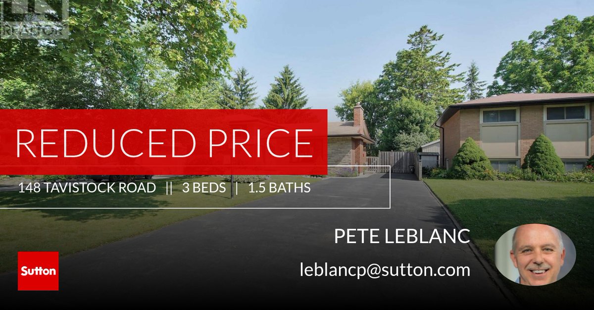📍 Reduced Price 📍 This recently reduced home at 148 Tavistock Road in London South (south O) won't last long, so, don't wait to set up a showing! Reach out here or at  for more information!

Pete &amp; Sue LeBlanc, Realtors 
Sutton G... peteleblanc.sutton.com/showcase/148-t…