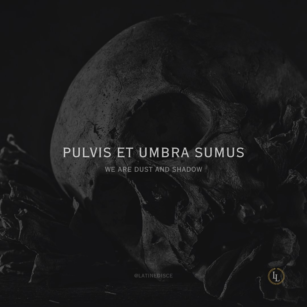 Pulvis et umbra sumus — “We are but dust and shadow.”