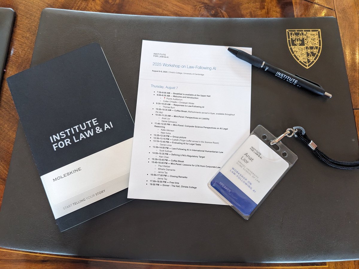 2025 Workshop on Law-Following AI at the Institute for Law &amp; AI
<a href="/Cambridge_Uni/">Cambridge University</a> <a href="/law_ai_/">Institute for Law & AI</a>