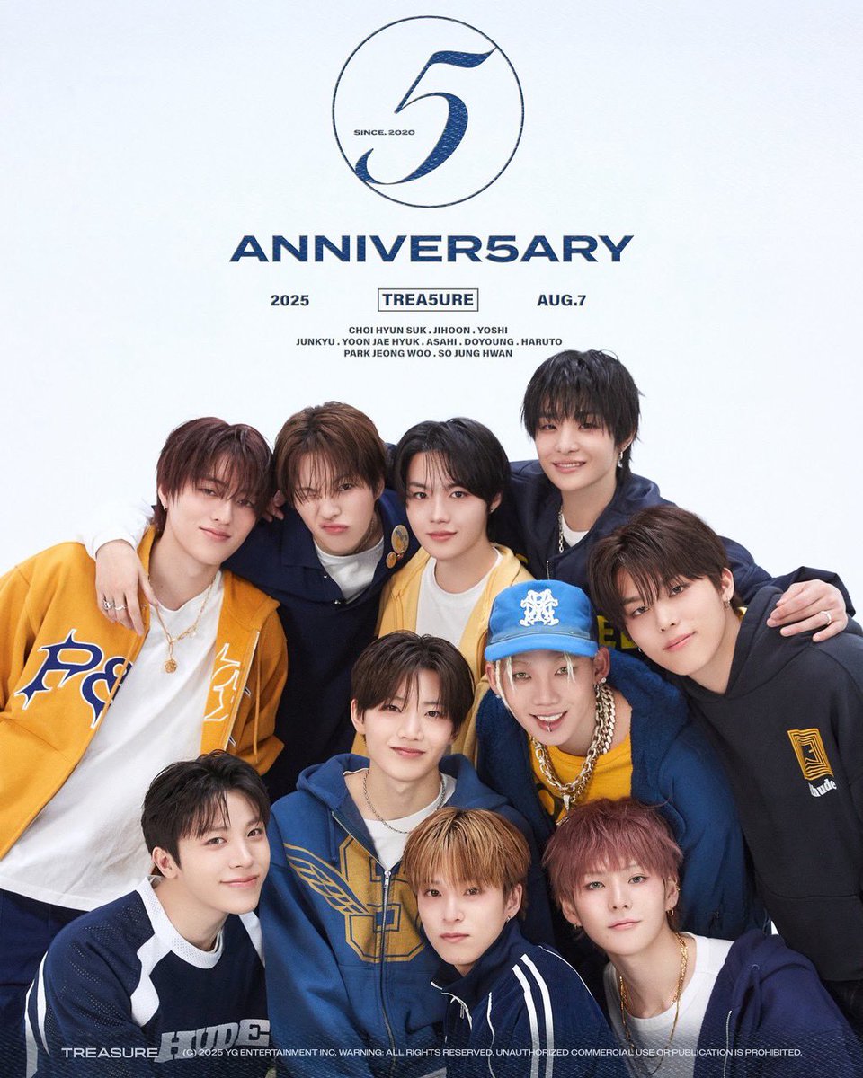 TREASURE5周年おめでとう𐔌ᵔ ܸ&gt;⩊&lt;︎︎ ͡ 𐦯

#TREA5URE_ANNIVER5ARY_2025
#트레저와_함께한_5번째여름
#TREA5UREと過ごす5回目の夏