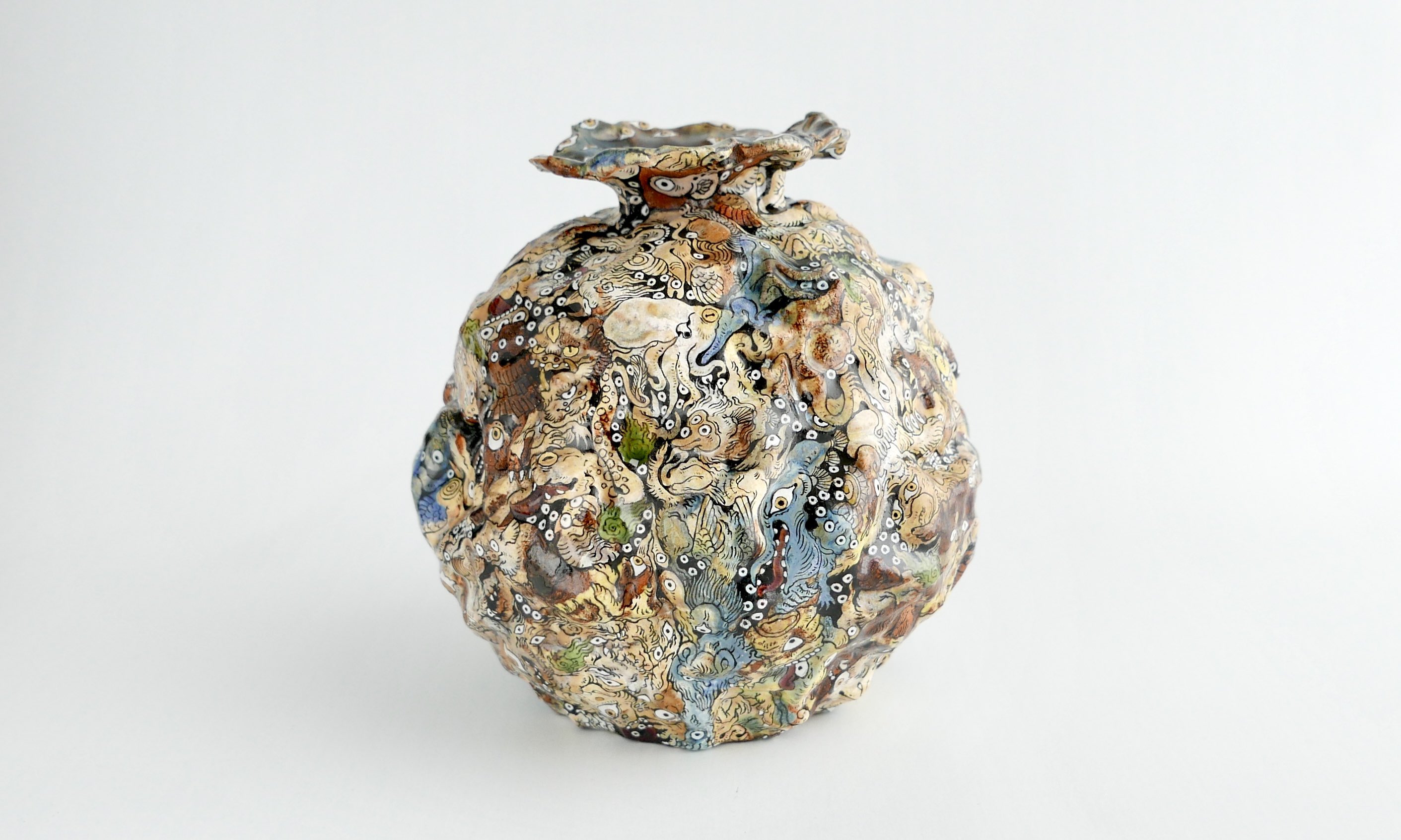 由良薫子　壺　真作保証 由良薫子壺真作保証