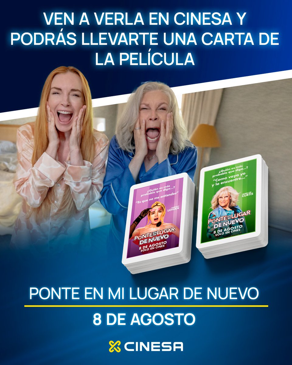 La secuela más esperada llega a los cines. 💜💚
¡Ven a disfrutar de #PonteEnMiLugarDeNuevo a #Cinesa y podrás llevarte una carta de la película!