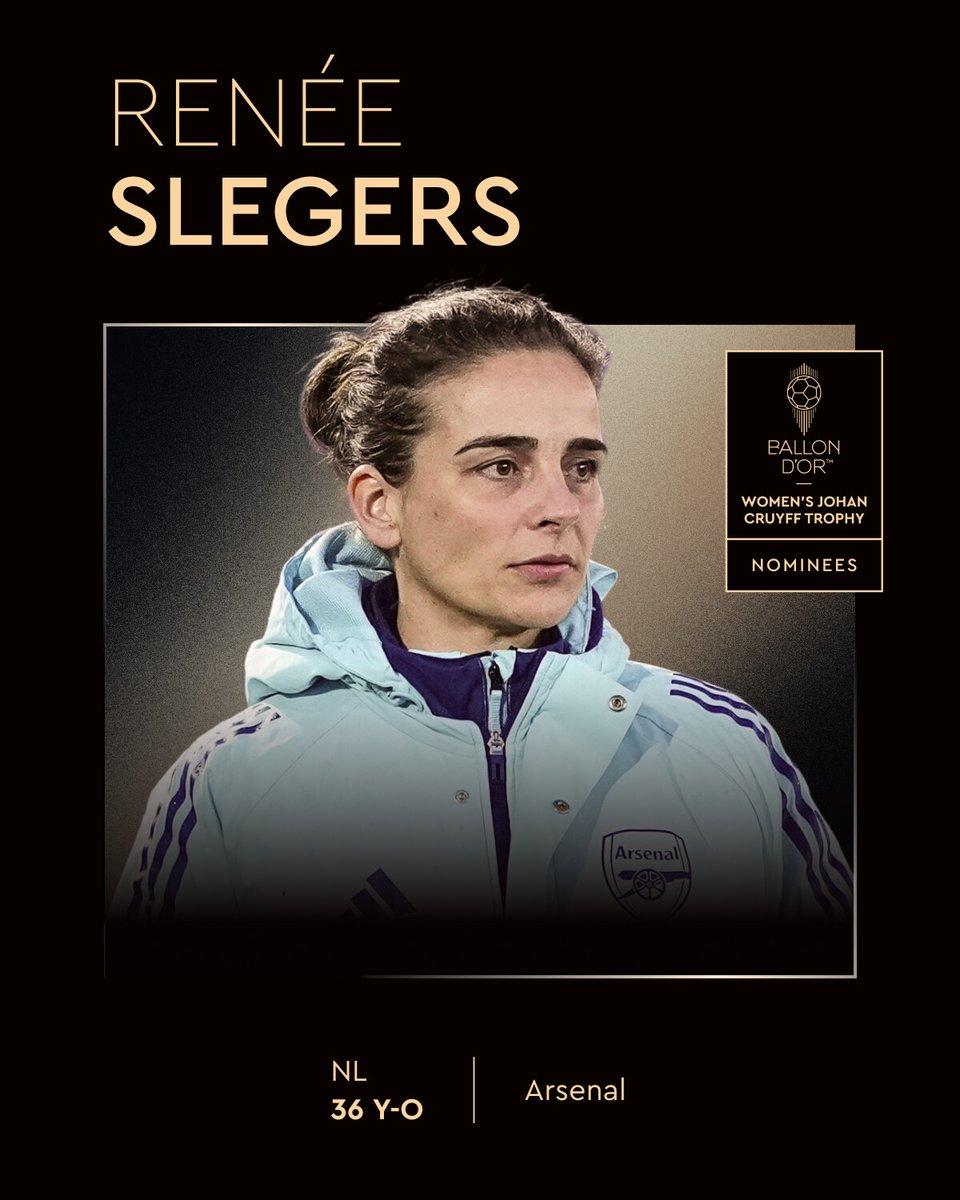 Ballon d'Or (@ballondor) on Twitter photo Nominated for the 2025 Women's Team Coach of the Year Trophy
Renée Slegers
<a href="/ArsenalWFC/">Arsenal Women</a>
#ballondor Nominated for the 2025 Women's Team Coach of the Year Trophy
Renée Slegers
<a href="/ArsenalWFC/">Arsenal Women</a>
#ballondor