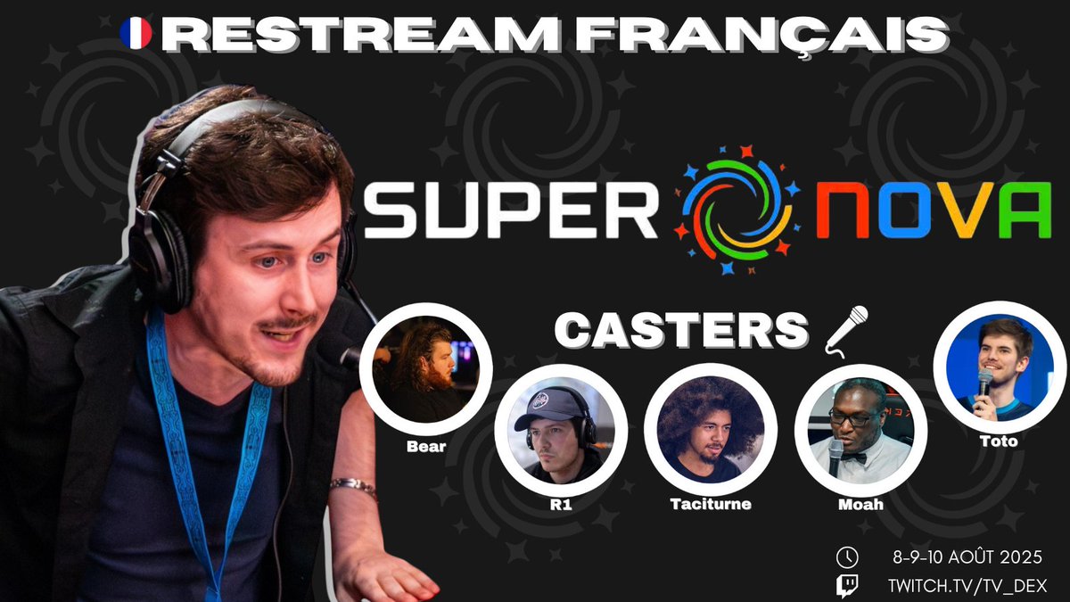 Dex (@dex_caster) on Twitter photo Pourquoi se contenter d'un restream quand on peut avoir une watch party ?
Pour la deuxième fois, <a href="/AssoCycom/">Cycom</a> nous ouvre ses portes pour le stream !
À partir de samedi soir, <a href="/MoahRikunelOff/">MoahRikunel 🏳️⚧️</a>, <a href="/toto7854_SSBU/">Neokan | toto7854</a>, <a href="/BearThurr/">Arthur Bear</a>, <a href="/R1ssb/">NKN | MW | R1</a> et <a href="/T4citurne_/">T4citurne</a> viendront faire le show 🎙️🔥 Pourquoi se contenter d'un restream quand on peut avoir une watch party ?
Pour la deuxième fois, <a href="/AssoCycom/">Cycom</a> nous ouvre ses portes pour le stream !
À partir de samedi soir, <a href="/MoahRikunelOff/">MoahRikunel 🏳️⚧️</a>, <a href="/toto7854_SSBU/">Neokan | toto7854</a>, <a href="/BearThurr/">Arthur Bear</a>, <a href="/R1ssb/">NKN | MW | R1</a> et <a href="/T4citurne_/">T4citurne</a> viendront faire le show 🎙️🔥