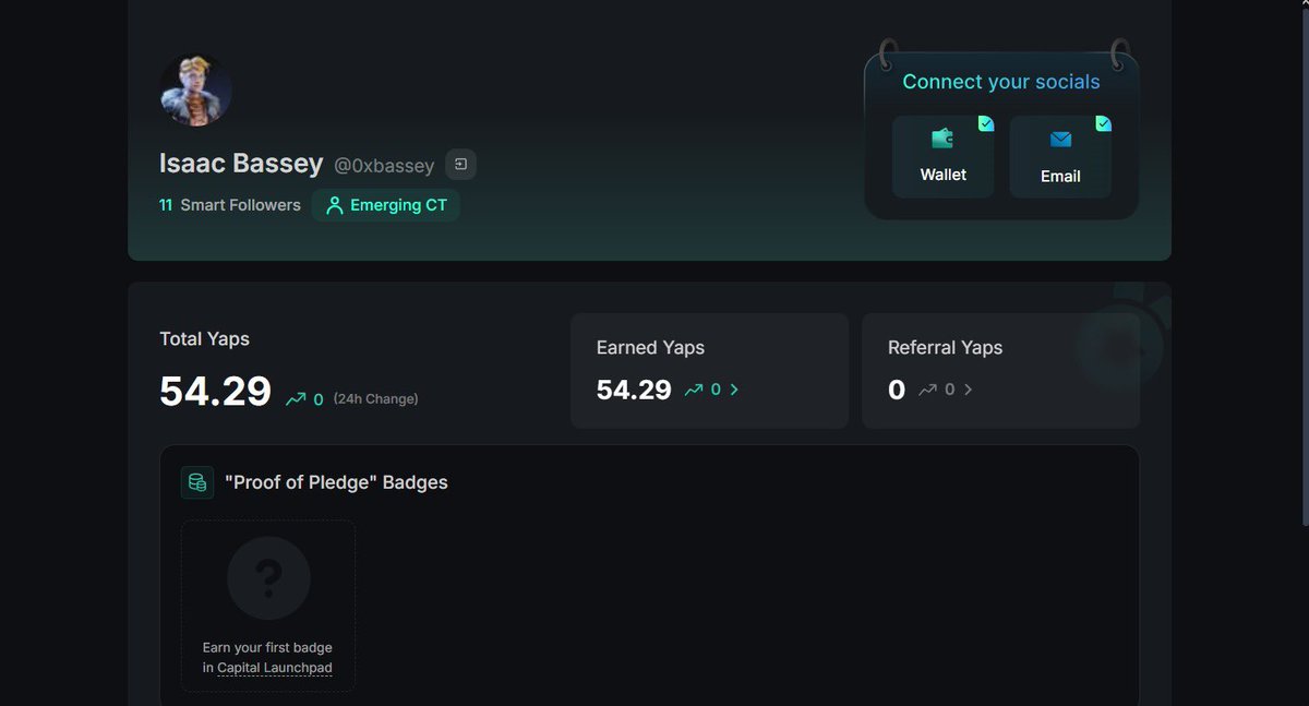 Isaac Bassey (@0xbassey) on Twitter photo Hey <a href="/KaitoAI/">Kaito AI 🌊</a> , what’s going on? 👀
I was ranked #38 on the Polkadot 30D leaderboard just an hour ago…
Now I’m nowhere to be found.
Any other yappers experiencing this too? Or is it just me? Hey <a href="/KaitoAI/">Kaito AI 🌊</a> , what’s going on? 👀
I was ranked #38 on the Polkadot 30D leaderboard just an hour ago…
Now I’m nowhere to be found.
Any other yappers experiencing this too? Or is it just me?