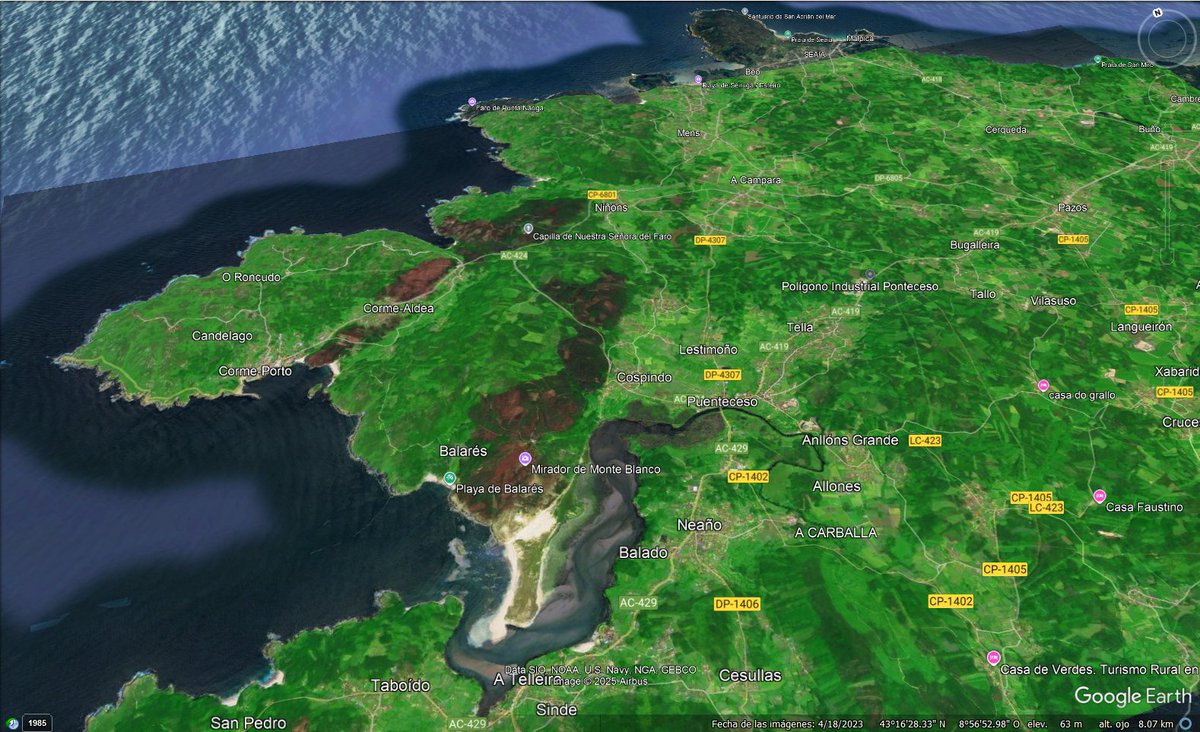 jerolozano24's tweet image. #IFCormeAldeaPonteceso Buena mordida del #IFCorme Datos @NasaLanceFirms @googleearth 07082025