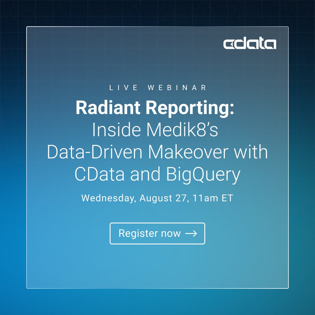cdatasoftware's tweet image. How did Medik8 scale globally with clean, trusted data?
📅 Aug 27 @ 11am ET: bit.ly/4lI60Ls
Join @officialmedik8 and #GoogleCloud to see how BigQuery + #CData made it happen.
#DataStack #Analytics #Ecommerce