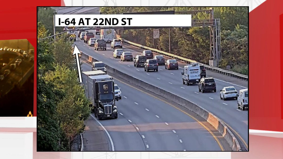 A crash on 64 east near 22nd St.