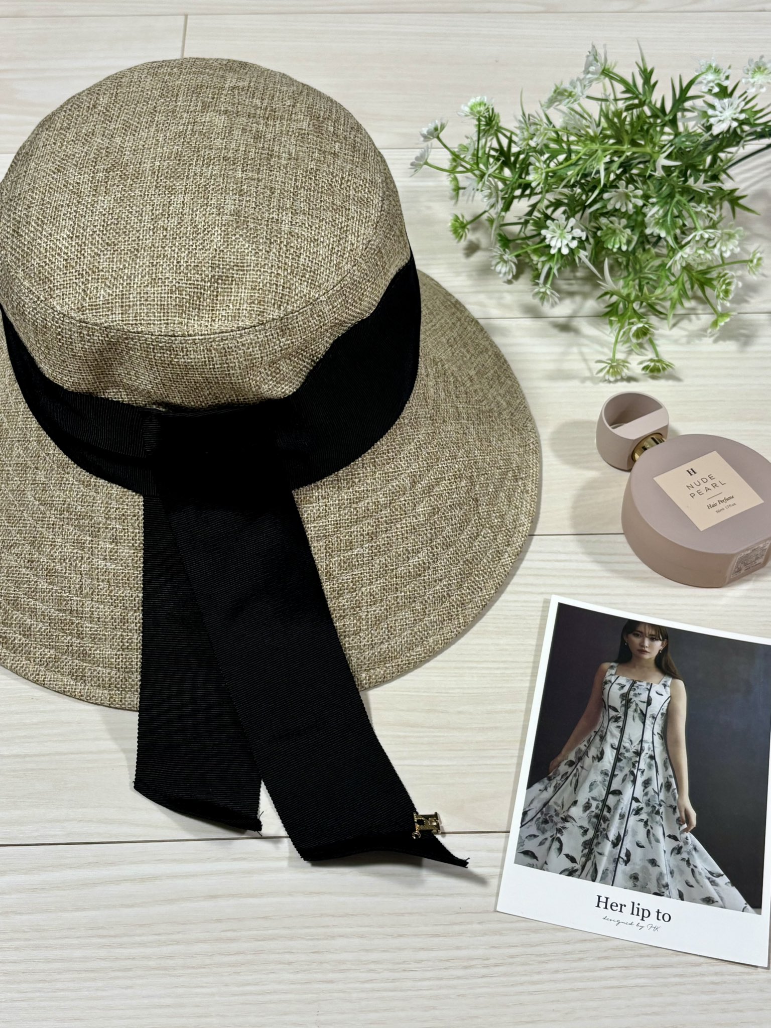 帽子 herlipto Back Ribbon Classic Capeline Back Ribbon Classic Capeline（ハット）｜Her lip to（ハー