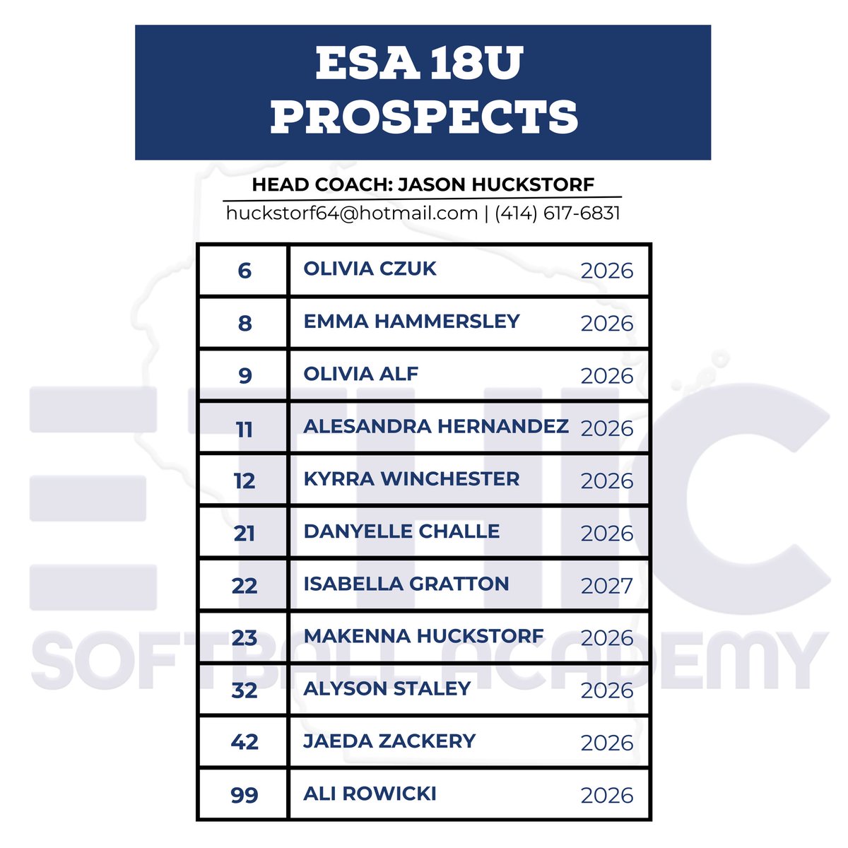 Here is our roster for the 2025-2026 season! 🥎🔥

<a href="/olivia_czuk/">olivia czuk</a> <a href="/emmasoftball88/">Emma Hammersley</a> <a href="/OliviaAlf253564/">Olivia Alf</a> <a href="/DanyelleChalle/">Danyelle Challe</a> <a href="/AlysonStal68239/">Alyson Staley</a> <a href="/JaedaZackery/">Jaeda.zackery</a> <a href="/Arowicki99/">Alejandra Rowicki</a>