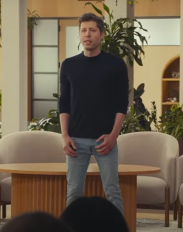 Sam Altman is a fellow nerd: he doesn't know what to do with his hands.