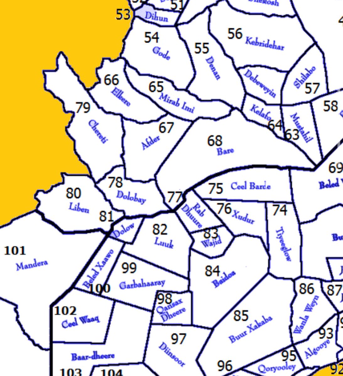 Let’s be clear, the following towns/districts are Somali: 

- Babiile
- Bordede
- Mayaa-muluqo
- Haroorays
- Qubi
- Hudet
- The entirety of #Mooyale

List more below if I have missed any. 

Somalis shouldn’t recognise no silly 2004 so-called referendum organised by TPLF. 

Ragga