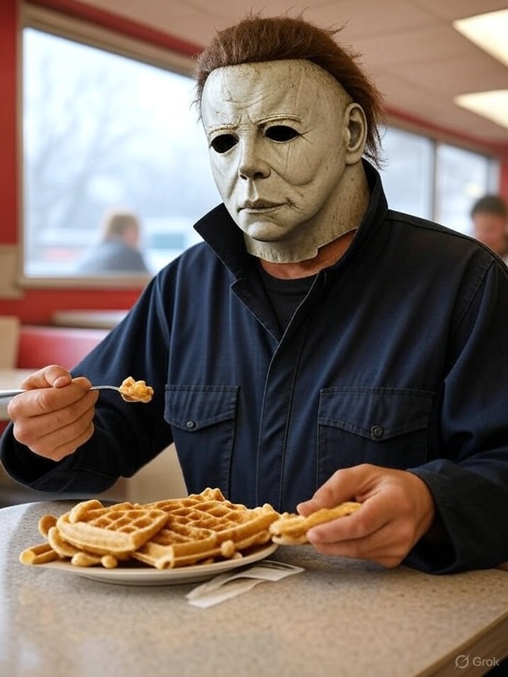 Michael Myers at a Waffle House