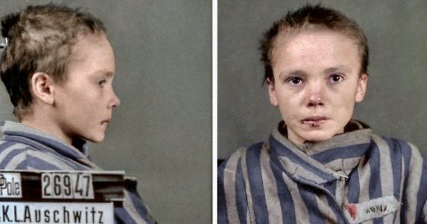 I came across this colorized photo of a 14-year-old girl imprisoned at Auschwitz. She was brutally beaten by a guard just before it was taken and, later murdered. But what shook me even more was a comment I saw under it:
“Good. They should have killed them all.”
Unbelievably,