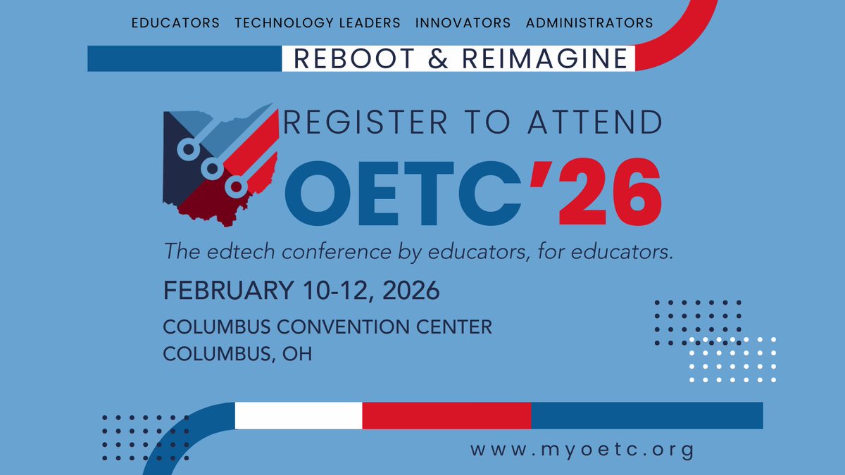 OhioEdTech's tweet image. OETC &apos;26 early bird registration is NOW OPEN! 
 Take advantage of early bird pricing and be a part of the future of education technology.
 Register today → myoetc.org/attend-oetc
#OETC26 #EdTech #OhioEdTech