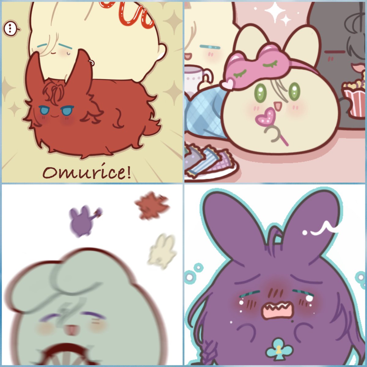 Blueseerin's tweet image. All the buns I have drawn 

(1) StarPro : fine - Trickstar - Ryuuseitai - ALKALOID