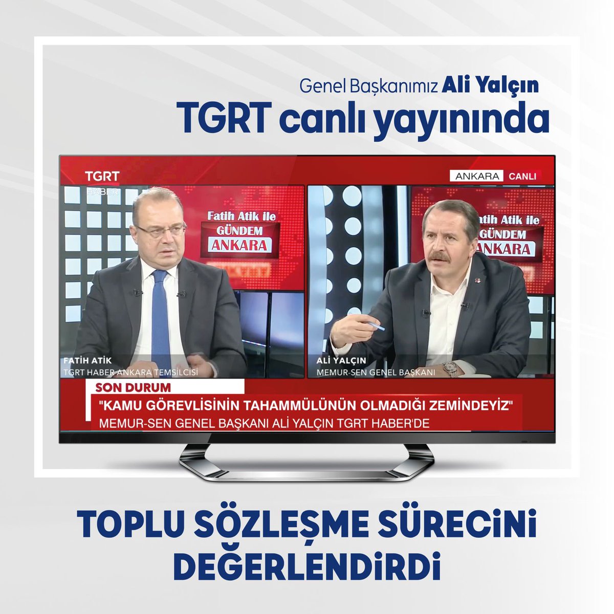 MASADA İYİ NİYET GÖRMEZSEK TEŞKİLATLARIMIZLA DEĞERLENDİRİP GEREĞİNİ YAPARIZ

▪️Genel Başkanımız, görüşmelerin sıkıştırılıp oyalandığını gördüğümüz takdirde yetkili organlarımızda tartışarak gereğini  eksiksiz yerine getireceğimizin altını çizdi.

▪️Emeklilerin 25 bin lira ile