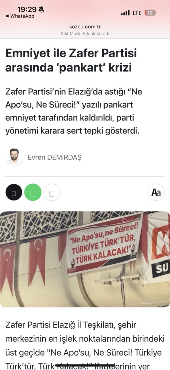 Ümit Özdağ (@umitozdag) on Twitter photo Elazığ’de Zafer Partisi’nin astığı “Ne Apo’su, ne Süreci” pankartı Elazığ emniyeti tarafından kaldırılmış. Şanlıurfa’da ise Abdullah Öcalan’ın posterleri rahatlıkla asılıyor. <a href="/zaferpartisi/">Zafer Partisi</a> Elazığ’de Zafer Partisi’nin astığı “Ne Apo’su, ne Süreci” pankartı Elazığ emniyeti tarafından kaldırılmış. Şanlıurfa’da ise Abdullah Öcalan’ın posterleri rahatlıkla asılıyor. <a href="/zaferpartisi/">Zafer Partisi</a>