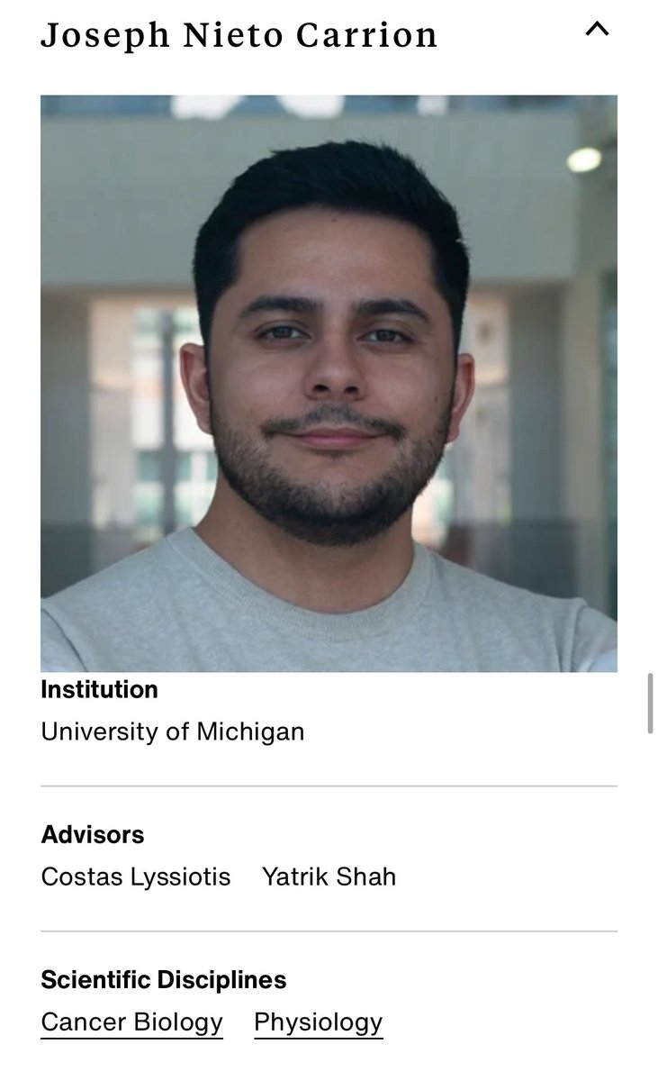 Lyssiotis Lab (@lyssiotislab) on Twitter photo It was difficult holding back the news (embargoed ⏳)… 
Happy to announce <a href="/JA_NietoCarrion/">Joseph Nieto Carrion</a> was awarded <a href="/HHMINEWS/">HHMI</a> Predoctoral Fellowship! He will pursue his exciting work on cancer metabolism and dual mission of improving science communication with Spanish speaking communities It was difficult holding back the news (embargoed ⏳)… 
Happy to announce <a href="/JA_NietoCarrion/">Joseph Nieto Carrion</a> was awarded <a href="/HHMINEWS/">HHMI</a> Predoctoral Fellowship! He will pursue his exciting work on cancer metabolism and dual mission of improving science communication with Spanish speaking communities