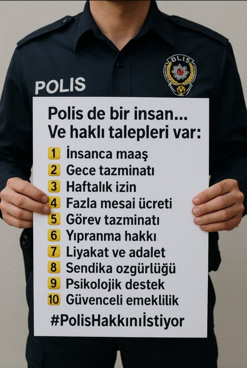 İntihar eden her meslektaşımızdan sonra sadece "başınız sağ olsun" mu diyeceksiniz?
Artık çözüm için komisyon kurun nedenlerini söylüyoruz.
Çok zor değil. Ekonomik yük bile olmayacak düzeyde olan haklarımızı verin ✅
#PolisTükendi