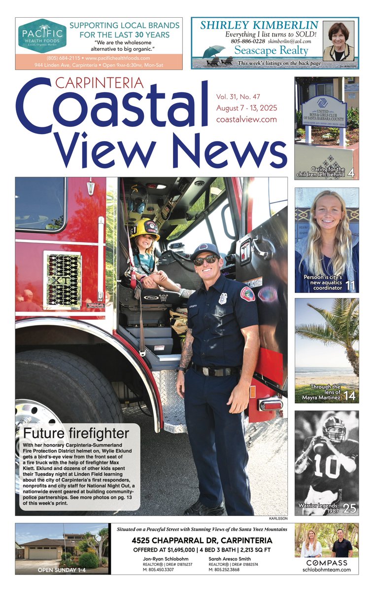 CVN Vol. 31, No. 47 is out now on newsstands near you. Pick up a copy or visit coastalview.com to read about the city's aquatics coordinator, how Carpinteria's childcare programs are helping kids impacted by ICE raids, and, the last week of our Through the Lens series.