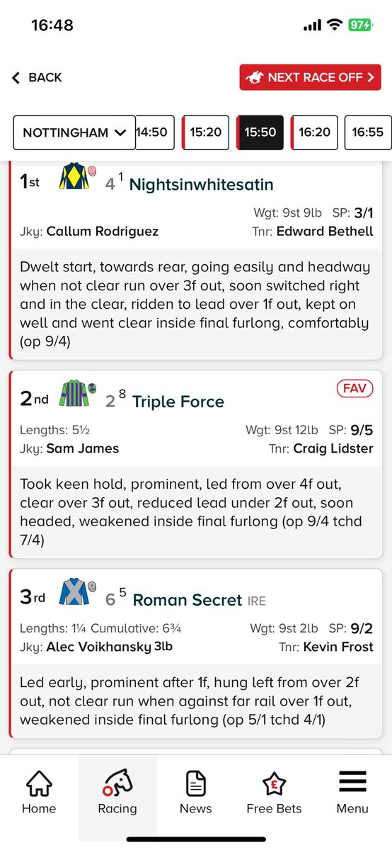 Roman Secret came 3rd in the 15:50 @nottingham_racecourse ridden by <a href="/thevoik/">더ㅣㅂㅗㅣㄱ</a> 

Congratulations to Dr &amp; Mrs Voikhansky #keepitinthefamily