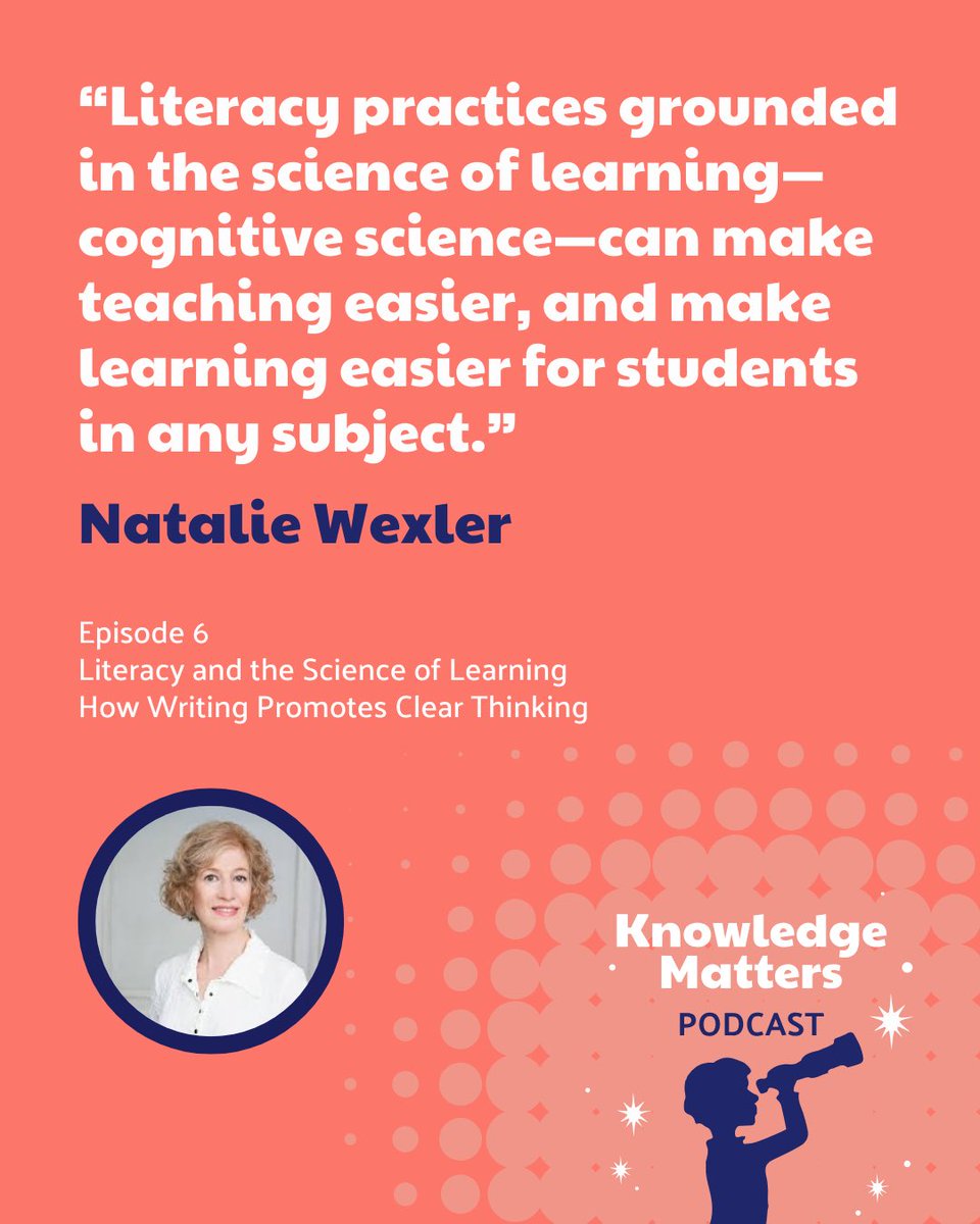 Knowledge Matters Campaign (@knowledgematrs) on Twitter photo 📸More Host Highlights from Season 3 of the #knowledgematters podcast! <a href="/natwexler/">Natalie Wexler</a> hosts our final 2 episodes and speaks with educators from <a href="/MCSchoolsLa/">Monroe City Schools</a> about the changes they made to writing instruction!
🎧Listen to all 6 episodes of season 3 NOW! bit.ly/4fqkFsA 📸More Host Highlights from Season 3 of the #knowledgematters podcast! <a href="/natwexler/">Natalie Wexler</a> hosts our final 2 episodes and speaks with educators from <a href="/MCSchoolsLa/">Monroe City Schools</a> about the changes they made to writing instruction!
🎧Listen to all 6 episodes of season 3 NOW! bit.ly/4fqkFsA