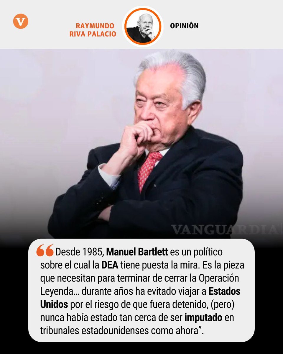 #Opinión #México | 🗨️ En la columna de hoy, <a href="/rivapa_oficial/">@rivapa_oficial</a>, habla sobre cómo los fiscales ya entregaron a la defensa de #CaroQuintero nuevas pruebas contra él que involucran también a #Bartlett. 👇
vanguardia.com.mx/opinion/caso-c…