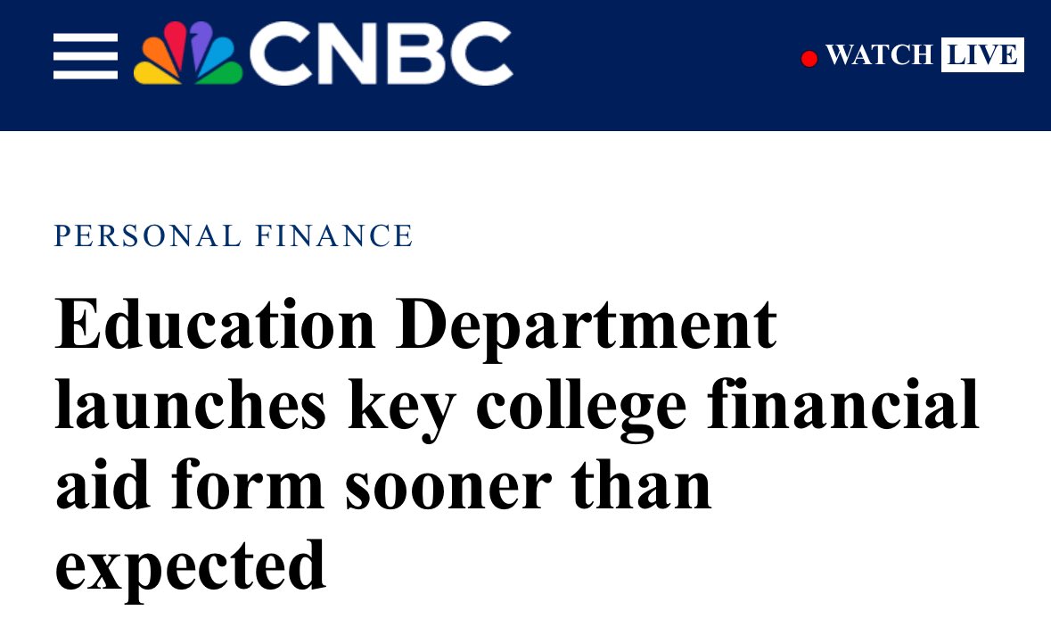 🚨 <a href="/FAFSA/">Federal Student Aid</a> is on track to launch the 2026-2027 FAFSA form at a historic pace! Only 200 days in and the Trump Administration is delivering real results for students and families. 
cnbc.com/2025/08/07/faf…