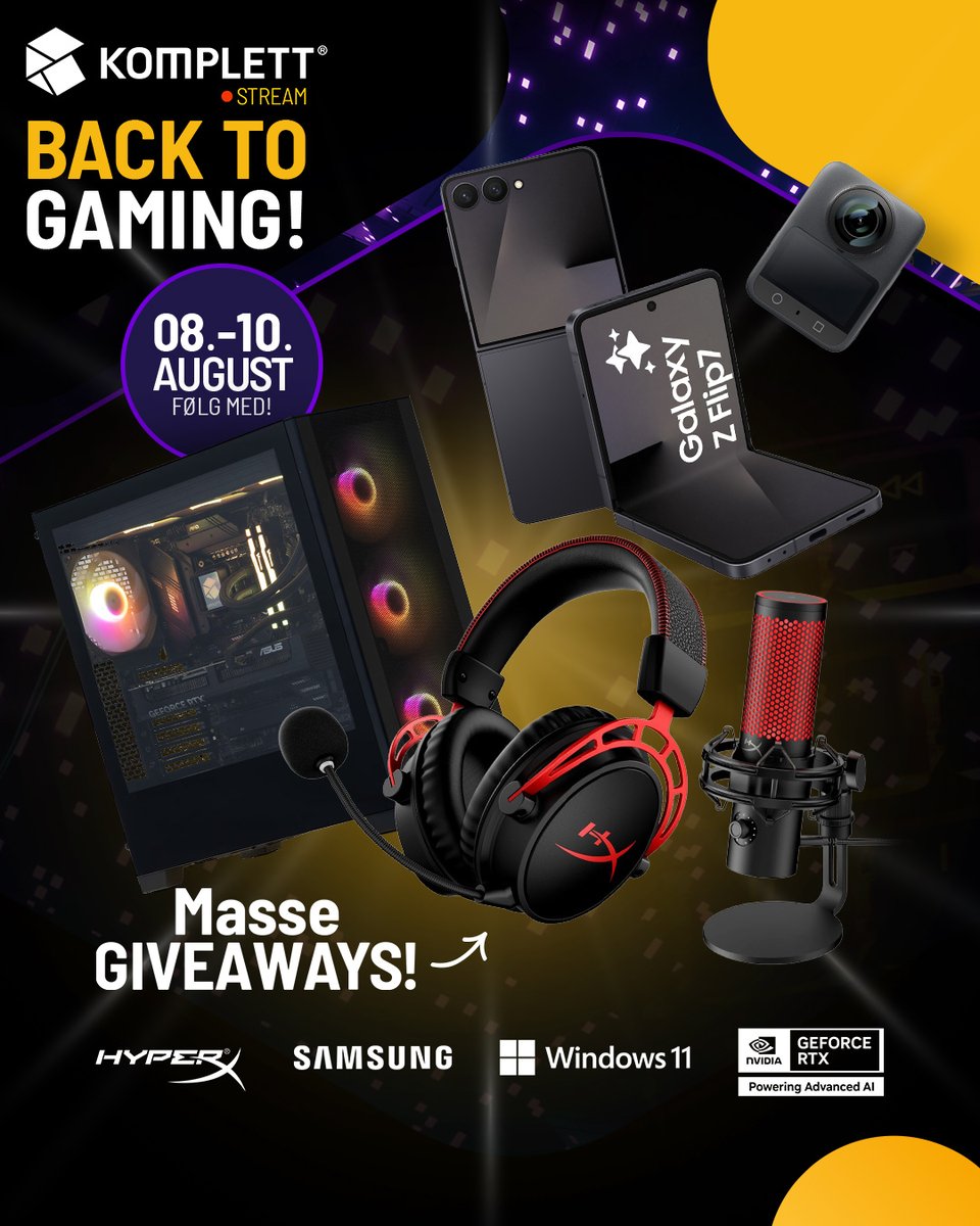 Vi teller ned og går LIVE i morgen! 🌟 
Det blir insane premier fra Nvidia, Microsoft, Roborock, HyperX, Samsung og MANGE andre gjennom hele helgen!  

Sjekk agenda, gjestene og hovedpremiene våre her ▶️ fb.st/8f767v