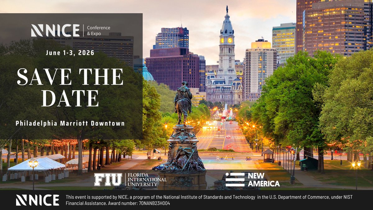 NICE Conference (@nicecybercon) on Twitter photo Want to help shape next year’s event in Philly? We’re currently finalizing the 2026 planning committee.
Email info@niceconference.org to get involved and we’ll be in touch soon.
#NICECyberCon26 #Philly2026 Want to help shape next year’s event in Philly? We’re currently finalizing the 2026 planning committee.
Email info@niceconference.org to get involved and we’ll be in touch soon.
#NICECyberCon26 #Philly2026
