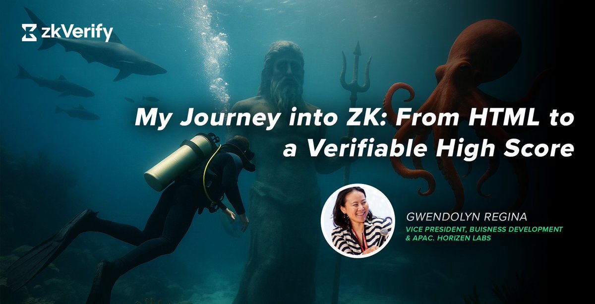 zk V e r i f y (@zkvprotocol) on Twitter photo Up next for the #zkVerifyBlockparty, what do scuba diving and zk proofs have in common? 🤿
In both, you dive deep — and surface with something provable.
<a href="/gwendolynregina/">Gwendolyn Regina</a>, our VP of BD & APAC, got in on vibe coding and built her first ZK game with zkVerify: Dive for Atlantis 🌊 Up next for the #zkVerifyBlockparty, what do scuba diving and zk proofs have in common? 🤿
In both, you dive deep — and surface with something provable.
<a href="/gwendolynregina/">Gwendolyn Regina</a>, our VP of BD & APAC, got in on vibe coding and built her first ZK game with zkVerify: Dive for Atlantis 🌊