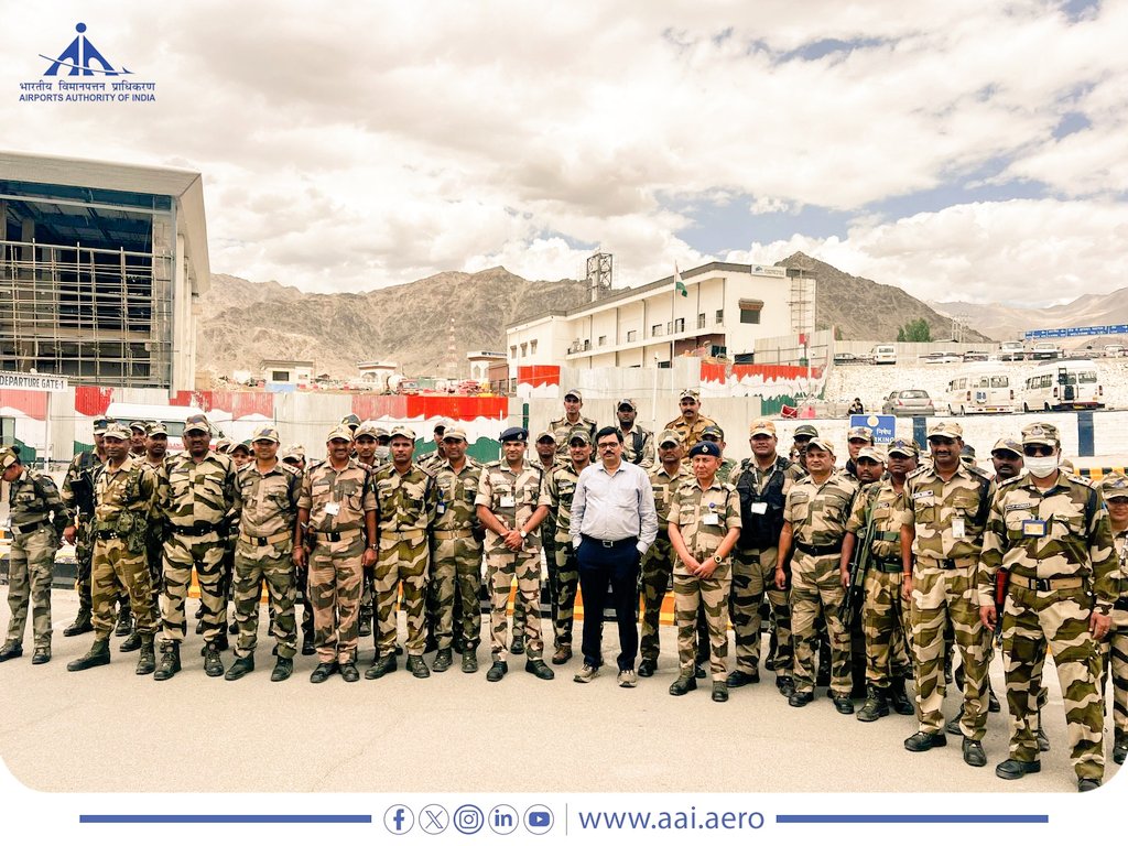 Airports Authority of India (@aai_official) on Twitter photo Today, Chairman #AAI, Sh. <a href="/vipinkumarIAS/">Vipin Kumar</a>, accompanied by Member (Planning), Sh. Anil Kumar Gupta conducted a key visit to #AAI’s <a href="/LehAirport/">Kushok Bakula Rinpoche Airport, Leh</a>, a strategically vital hub in #India’s Aviation Network. The visit focused on reviewing the progress of major infrastructure development Today, Chairman #AAI, Sh. <a href="/vipinkumarIAS/">Vipin Kumar</a>, accompanied by Member (Planning), Sh. Anil Kumar Gupta conducted a key visit to #AAI’s <a href="/LehAirport/">Kushok Bakula Rinpoche Airport, Leh</a>, a strategically vital hub in #India’s Aviation Network. The visit focused on reviewing the progress of major infrastructure development