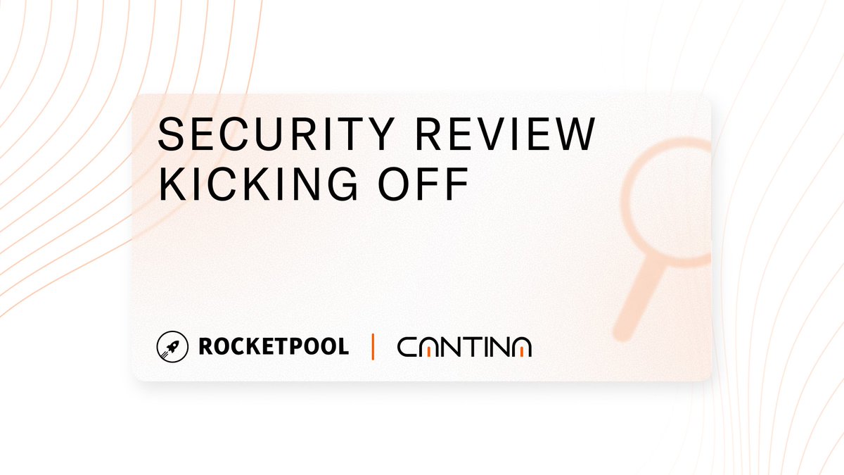 cantinaxyz's tweet image. Launching a high-touch security review for @Rocket_Pool.

As a decentralised Ethereum staking protocol, Rocket Pool enables both liquid and node staking while strengthening Ethereum’s validator set.

A pleasure collaborating to uphold the security standard operating at this…