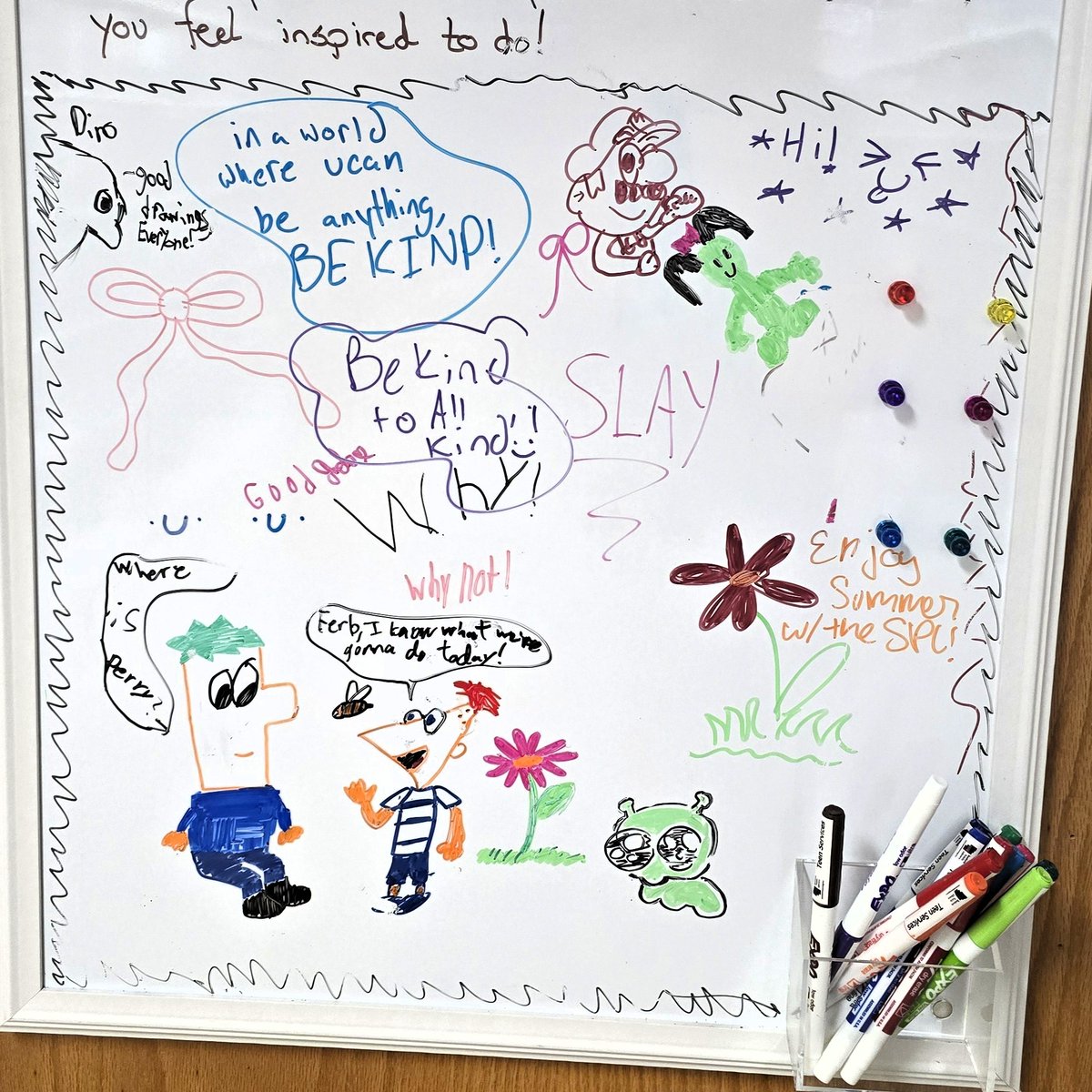 Feeling grateful for the vibrant art on the Teen Space white board. It always brightens my day! 🎨🥰 #libraryteens #teenart