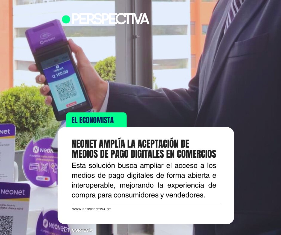 PerspectivaGT's tweet image. #ElEconomista   
NeoNet lanza un nuevo servicio para pagos con códigos QR, ampliando la aceptación de transferencias bancarias y de billeteras digitales en comercios.

🔗 Más información aquí: perspectiva.gt/economia/neone…

#NeoNet #PagosDigitales #QR