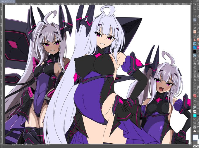 どうにも大人(?)化させると違いが分かりづらい、というかかき分けができてない気がするので並べてみたけど、意外と違うな…これ 