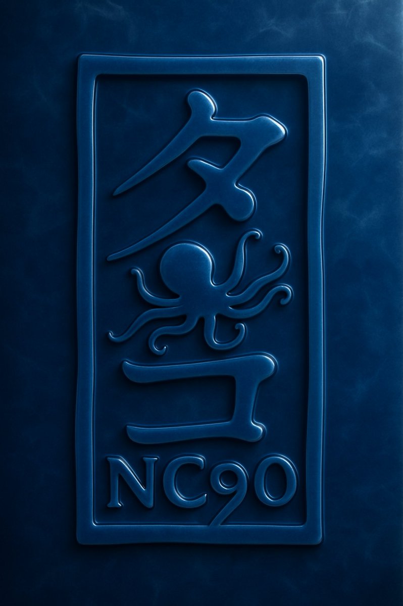 NC90 KAMON 💙🇯🇵🐙 fusione con texture di Giada Blu Oltremare generata con <a href="/ChatGPTapp/">ChatGPT</a> 

Elaborato rieditato ulteriormente con <a href="/Photoshop/">Adobe Photoshop</a> per modificare il numero 9 correzione dimensione 

#graphicdesign #AIGeneration #logoidentity #BrandIdentity #octopus #タコ #photoediting