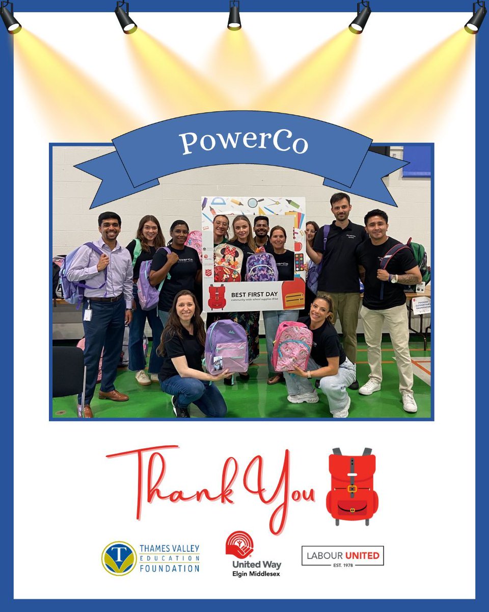 A huge thank you to the team from PowerCo for helping us organize supplies and pack backpacks. Thanks to your team, students will have their #BestFirstDay!