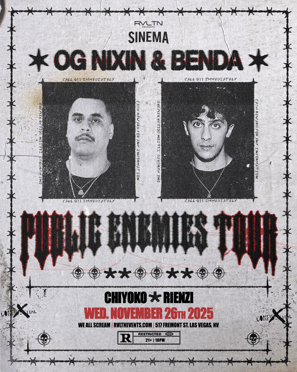 RVLTN Events ® (@ravealation) on Twitter photo The MOST WANTED dudes - & we got 'em😈
@OGNIXINMusic & @BENDAMusic are going on tour & you know they had to come to us🌃. We're celebrating DRINKS-GIVING this year with this dynamic duo 🥂 - Wednesday, November 26th at <a href="/WeAllScreamDTLV/">We All Scream</a>‼️ Holidays are just around the corner & The MOST WANTED dudes - & we got 'em😈
@OGNIXINMusic & @BENDAMusic are going on tour & you know they had to come to us🌃. We're celebrating DRINKS-GIVING this year with this dynamic duo 🥂 - Wednesday, November 26th at <a href="/WeAllScreamDTLV/">We All Scream</a>‼️ Holidays are just around the corner &