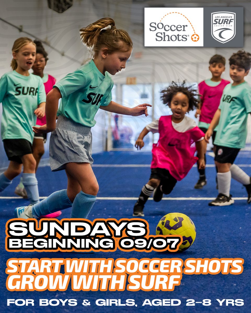 Start your child's soccer journey with Soccer Shots – a program aimed to build character, skills, and confidence while also having a whole lot of FUN!  Already started and want to continue playing? Join LA Surf for continuing growth and skill progression ✨ Sign-up today!