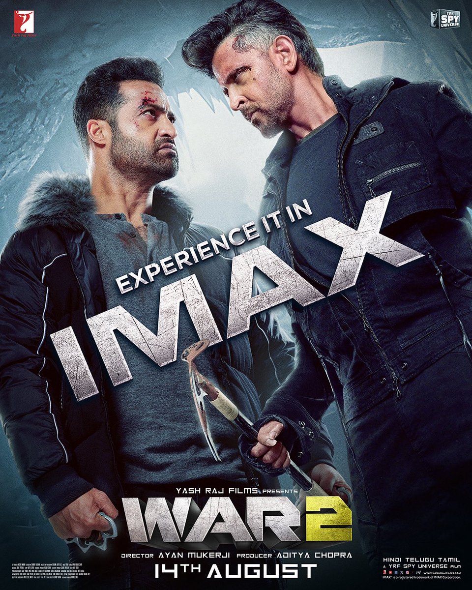 Jr NTR (@tarak9999) on Twitter photo This WAR looks EPIC in IMAX!
Experience #YRFSpyUniverse’s #War2 exclusively in IMAX from August 14th worldwide!
@ihrithik | <a href="/advani_kiara/">Kiara Advani</a> | #AyanMukerji | <a href="/yrf/">Yash Raj Films</a> | @imax This WAR looks EPIC in IMAX!
Experience #YRFSpyUniverse’s #War2 exclusively in IMAX from August 14th worldwide!
@ihrithik | <a href="/advani_kiara/">Kiara Advani</a> | #AyanMukerji | <a href="/yrf/">Yash Raj Films</a> | @imax