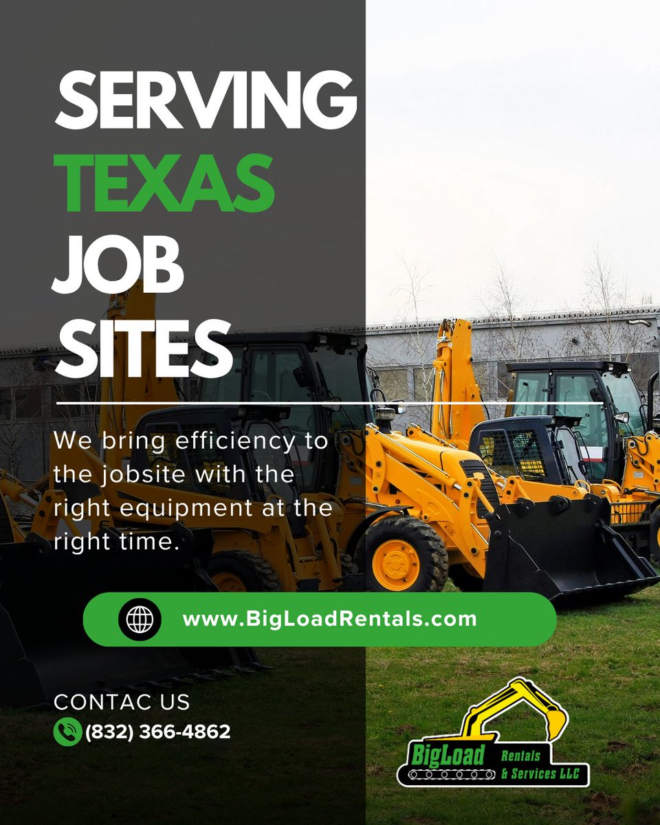 bigloaderentals's tweet image. We bring efficiency to the jobsite with the right equipment at the right time.

📍 Serving Texas job sites
#ConstructionWorkflow #HeavyMachineryInAction #EarthmovingTeam #BigLoadRentals #TexasJobsites