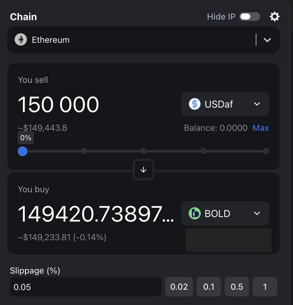 Delta-neutral ETH strategy yielding 50 % + APR with ysyBOLD.

a quick guide 👇

1️⃣ Mint BOLD

Head to liquity.org, choose one of the frontends, and open a Liquity V2 Trove (eg. ~50 % LTV with wstETH, borrow BOLD at ~3.75 %) 

2️⃣ Wrap to ysyBOLD

Deposit BOLD into