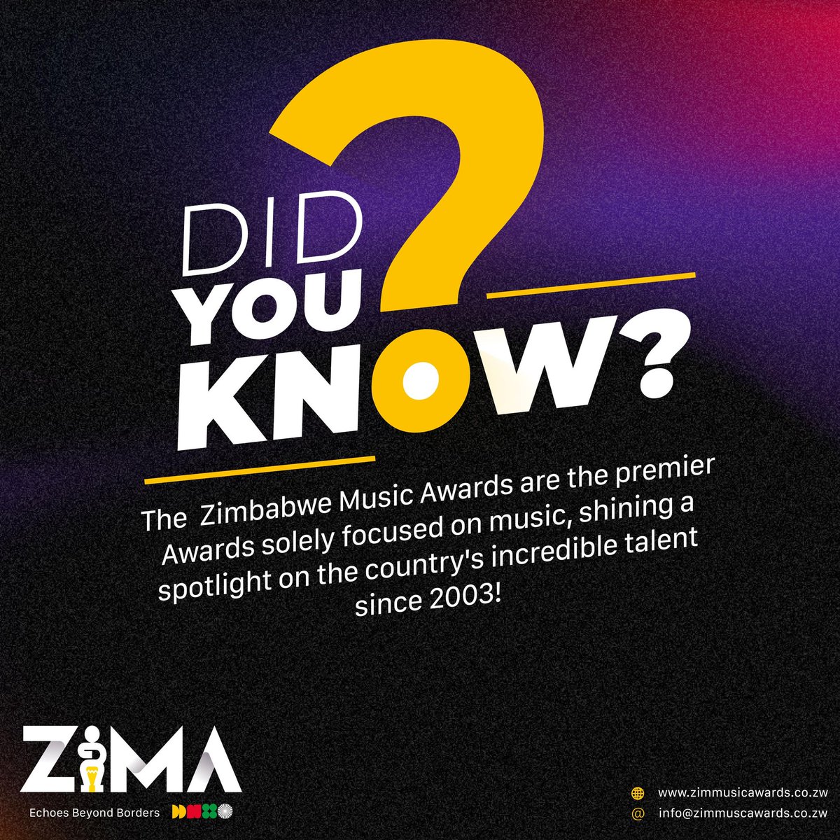 "ZIMA Fun Fact Thursday! 🎶🔥 Buckle up for a Sonic Ride! 🚀 Let's take you on a thrilling journey through the Zimbabwe Music Awards - where music meets magic! ✨🎵 #ZIMA #ZimbabweMusicAwards #MusicToOurEars #SupportLocalTalent #WeLoveMusic"